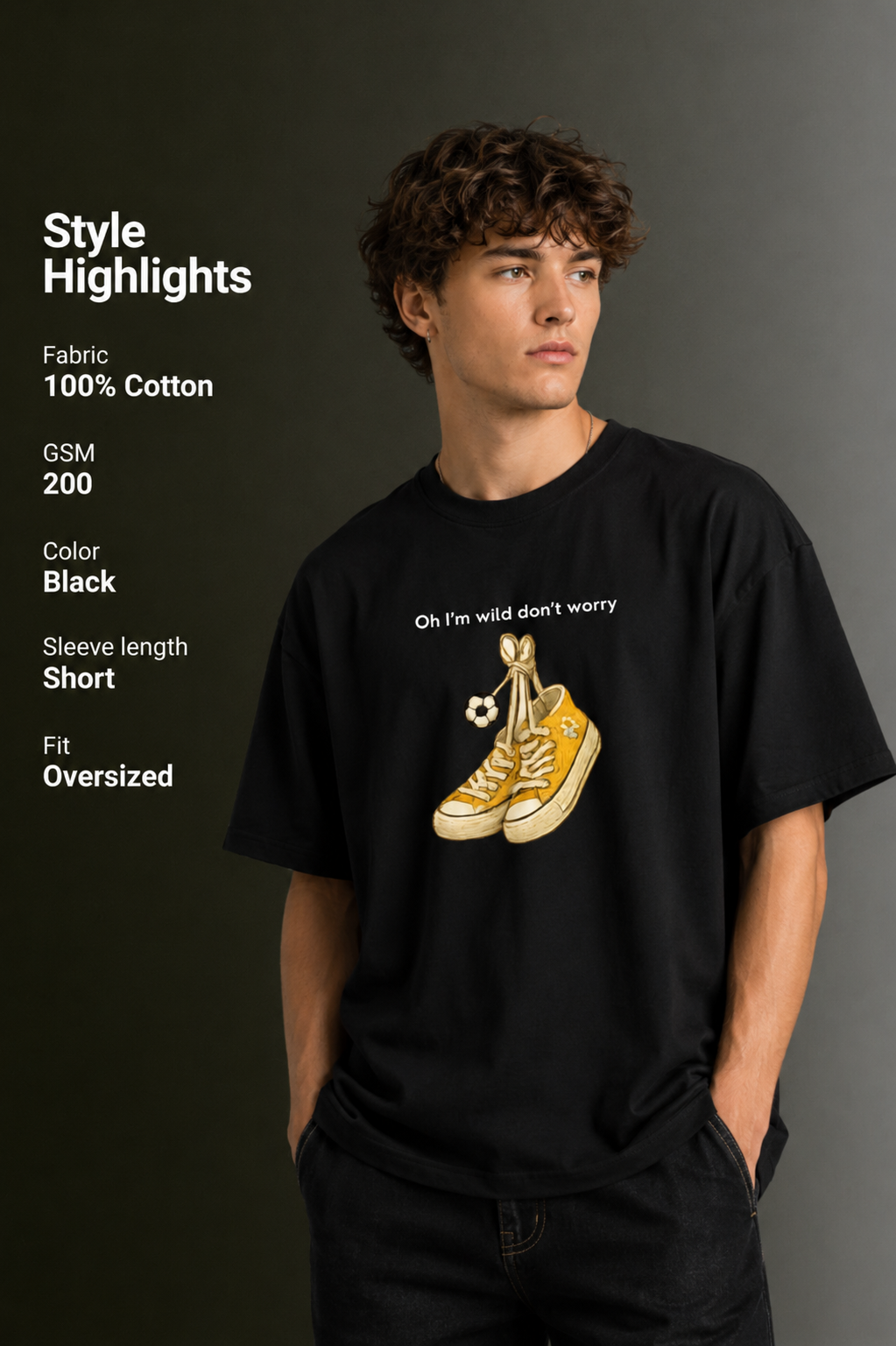 Men's Drop Shoulder Front Printed T-Shirt | Graphic Tee | OUTPUFF