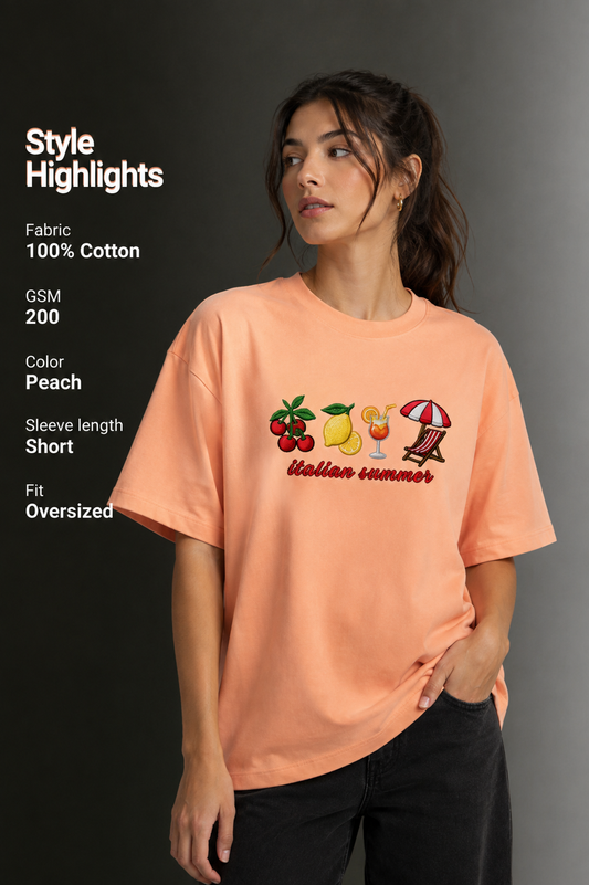 Women Drop Shoulder Front Printed T-Shirt | OUTPUFF