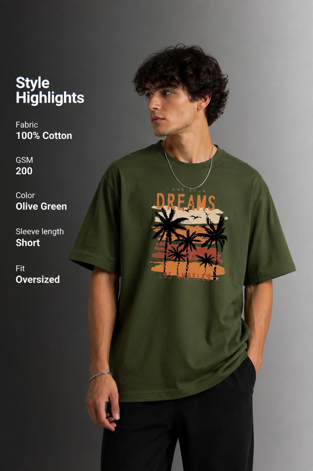 Men's Drop Shoulder Front Printed T-Shirt | Graphic Tee | OUTPUFF