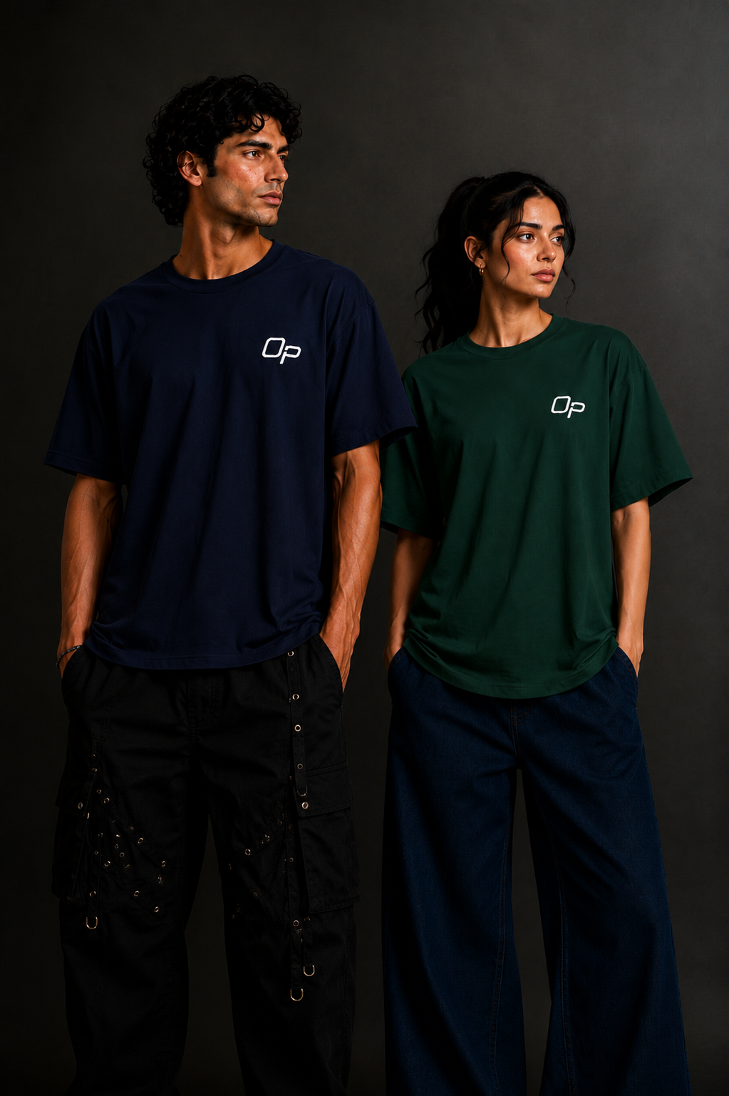 Couple Plain Drop Shoulder T-Shirt | OUTPUFF