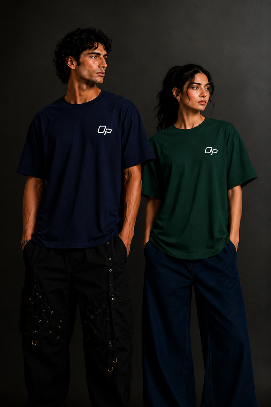 Couple Plain Drop Shoulder T-Shirt | OUTPUFF