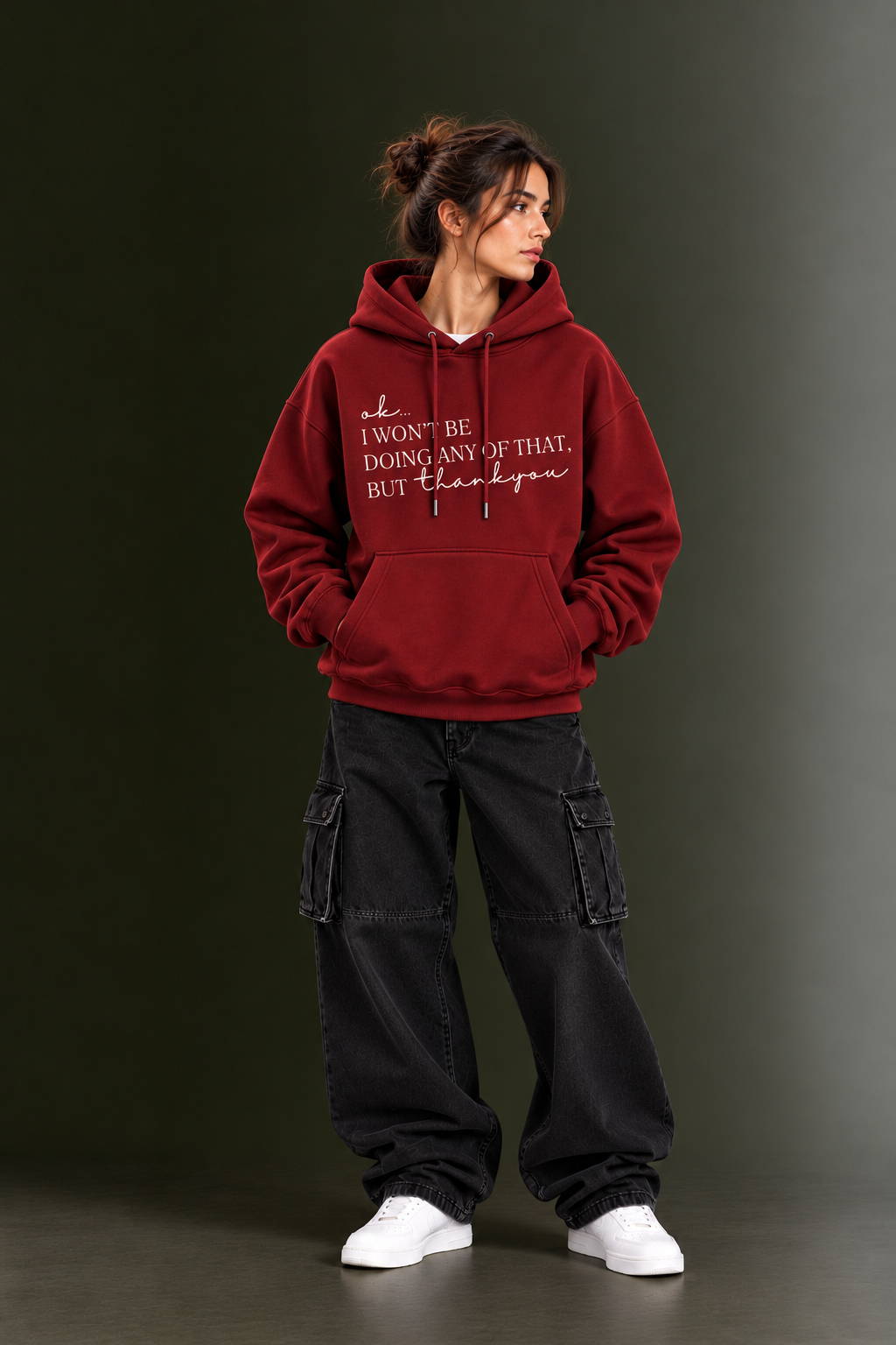 OUTPUFF Unisex Printed Pullover Hoodie with Kangaroo Pocket