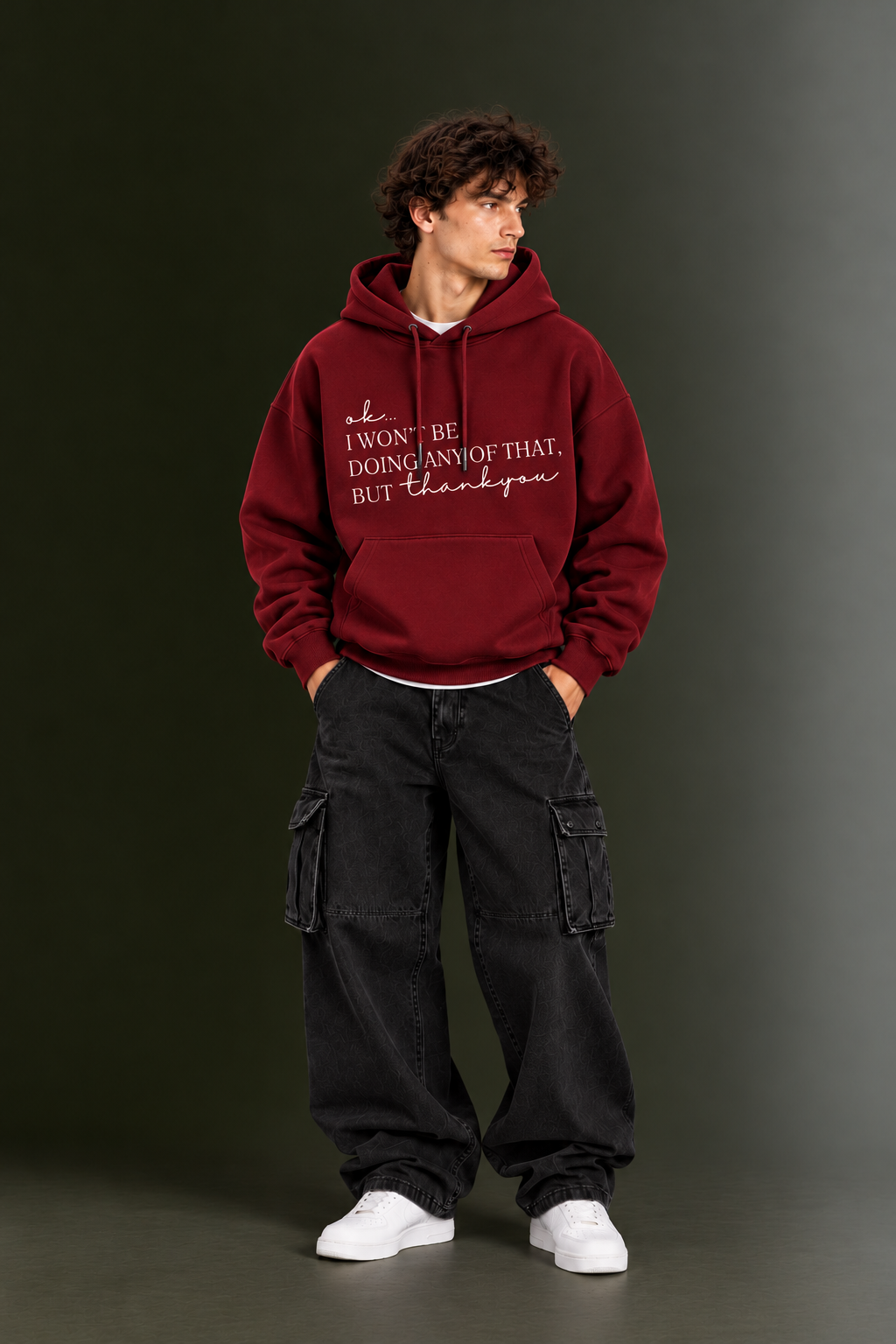 OUTPUFF Unisex Printed Pullover Hoodie with Kangaroo Pocket