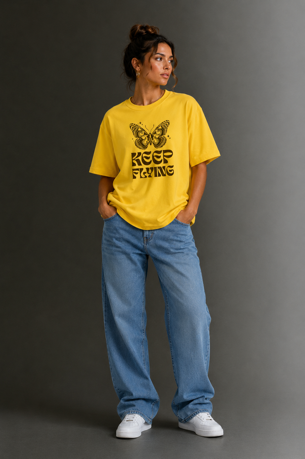 Women Drop Shoulder Front Printed T-Shirt | OUTPUFF