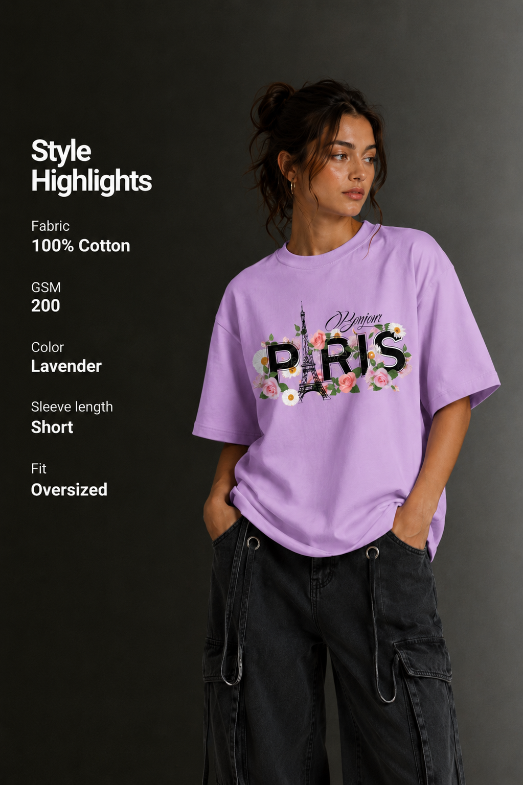 Women Drop Shoulder Front Printed T-Shirt | OUTPUFF