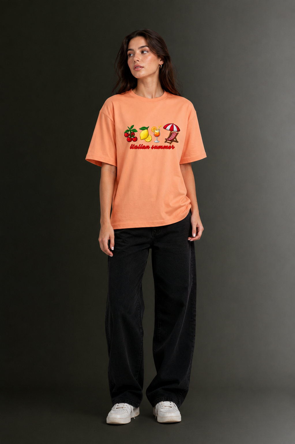 Women Drop Shoulder Front Printed T-Shirt | OUTPUFF