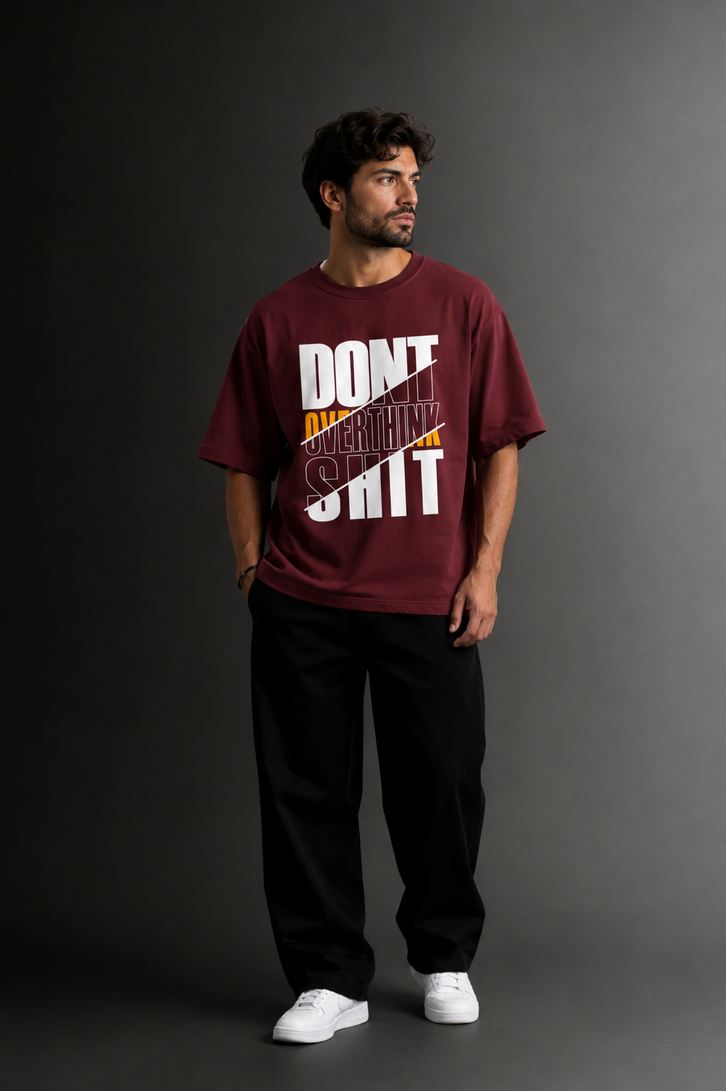Men's Drop Shoulder Front Printed T-Shirt | Graphic Tee | OUTPUFF