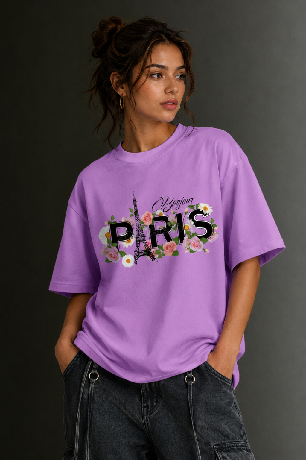 Women Drop Shoulder Front Printed T-Shirt | OUTPUFF