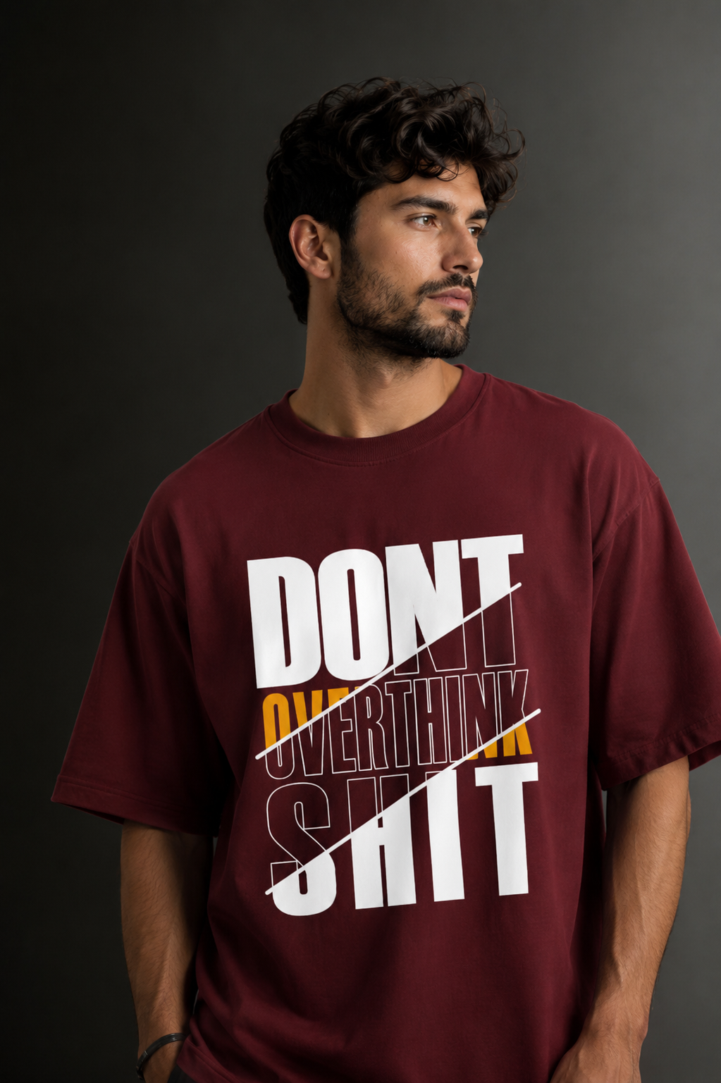 Men's Drop Shoulder Front Printed T-Shirt | Graphic Tee | OUTPUFF