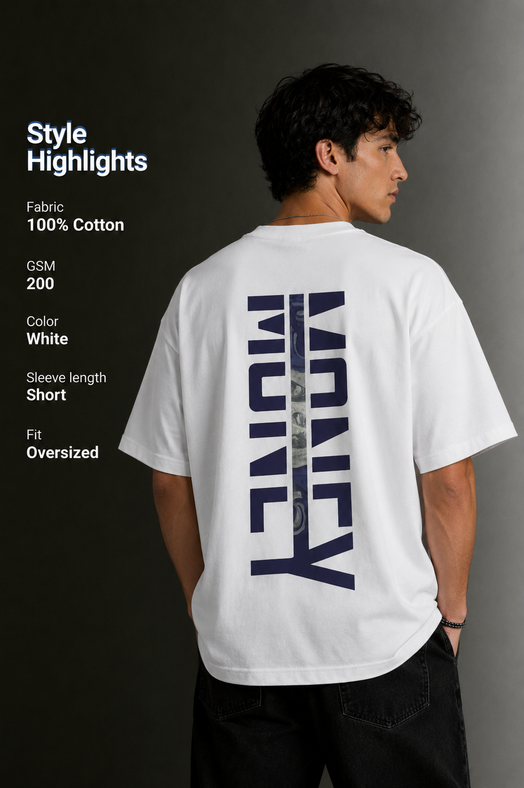 Men's Drop Shoulder Front Printed T-Shirt | Graphic Tee | OUTPUFF