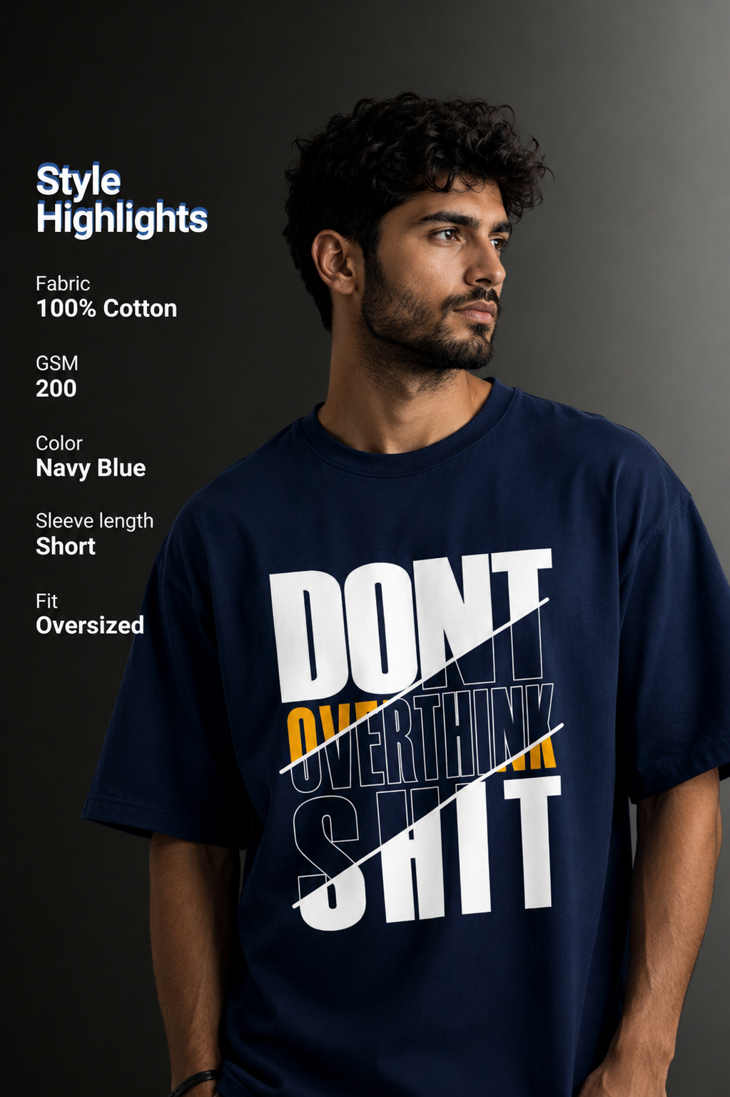 Men's Drop Shoulder Front Printed T-Shirt | Graphic Tee | OUTPUFF