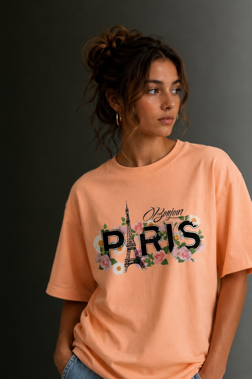 Women Drop Shoulder Front Printed T-Shirt | OUTPUFF