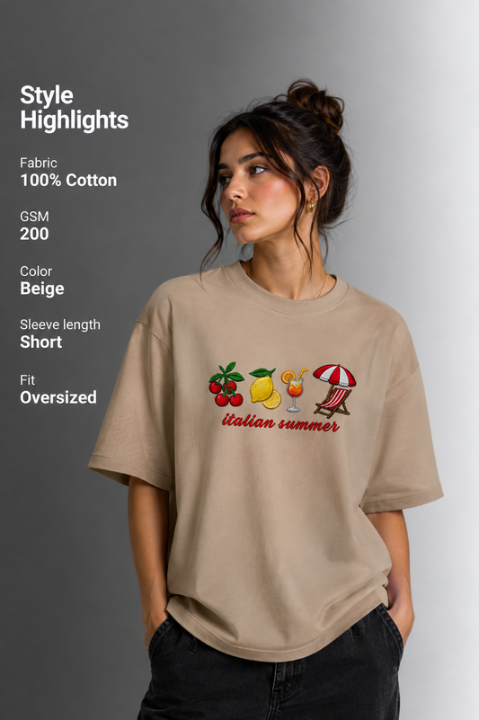 Women Drop Shoulder Front Printed T-Shirt | OUTPUFF