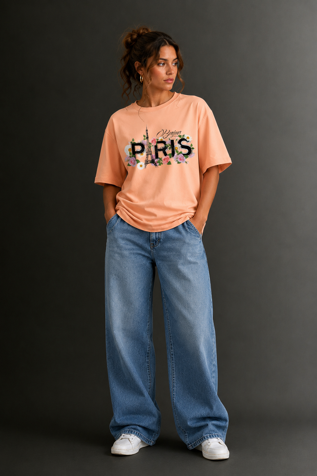 Women Drop Shoulder Front Printed T-Shirt | OUTPUFF