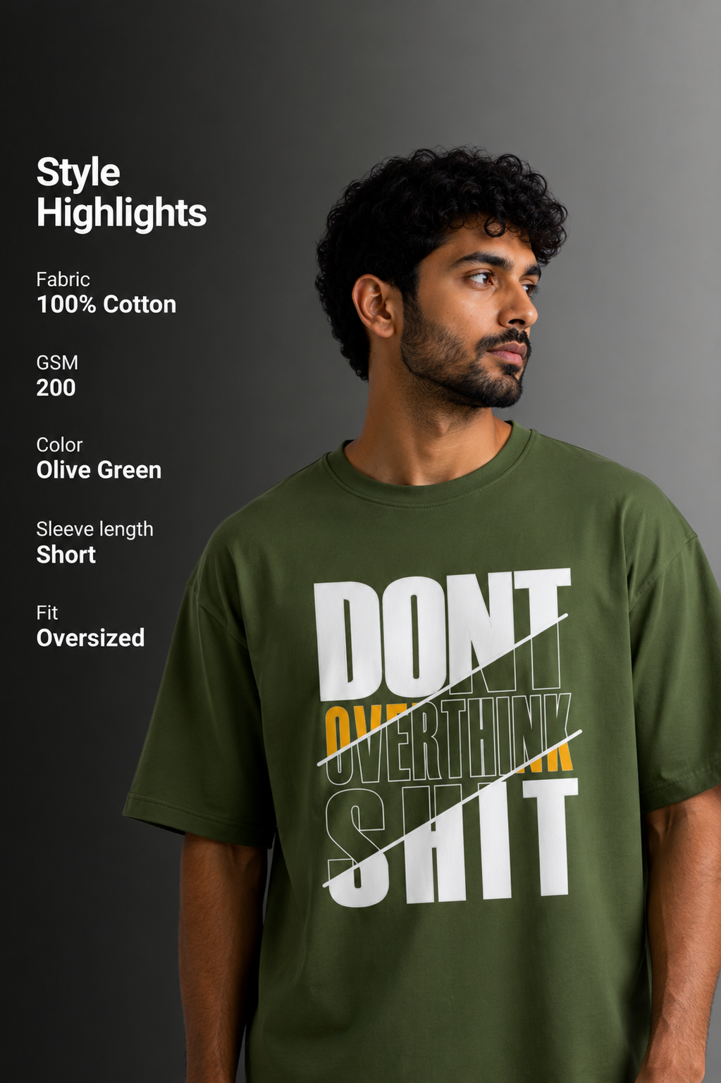 Men's Drop Shoulder Front Printed T-Shirt | Graphic Tee | OUTPUFF