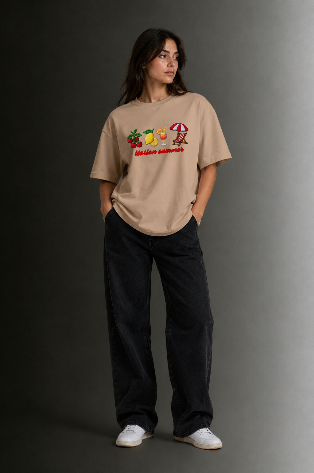 Women Drop Shoulder Front Printed T-Shirt | OUTPUFF