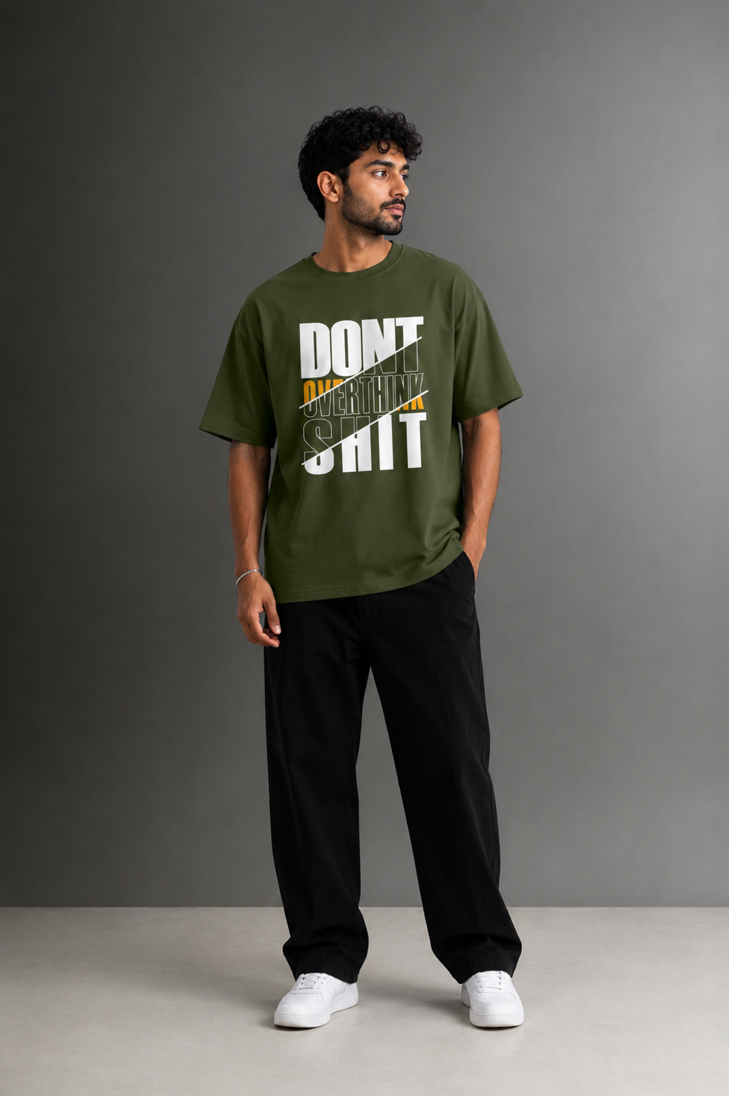 Men's Drop Shoulder Front Printed T-Shirt | Graphic Tee | OUTPUFF
