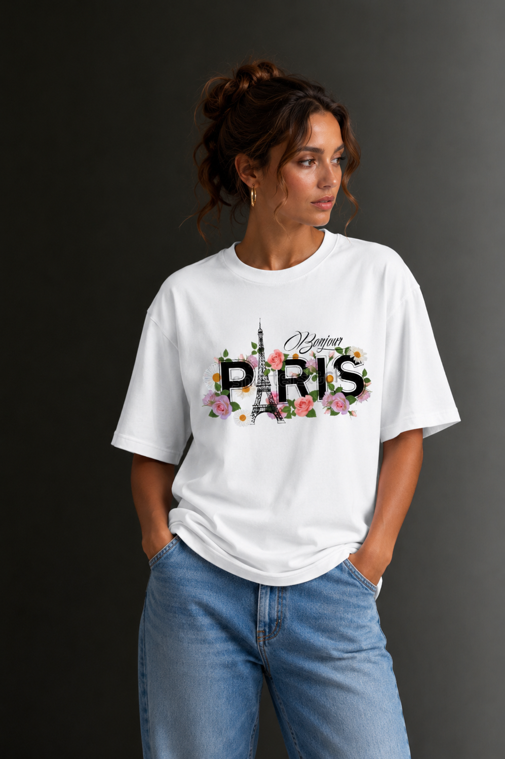 Women Drop Shoulder Front Printed T-Shirt | OUTPUFF