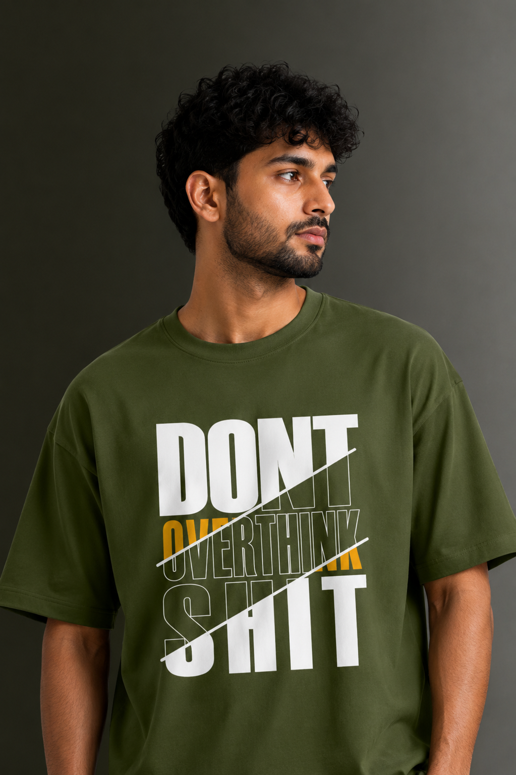 Men's Drop Shoulder Front Printed T-Shirt | Graphic Tee | OUTPUFF