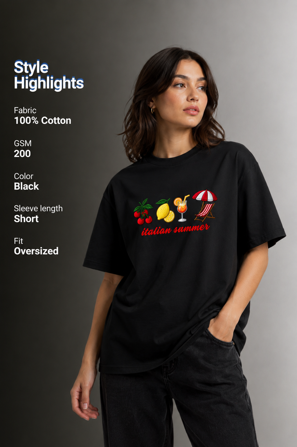 Women Drop Shoulder Front Printed T-Shirt | OUTPUFF