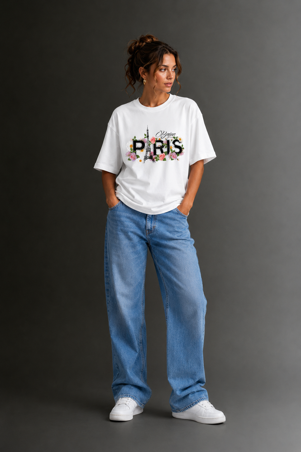 Women Drop Shoulder Front Printed T-Shirt | OUTPUFF