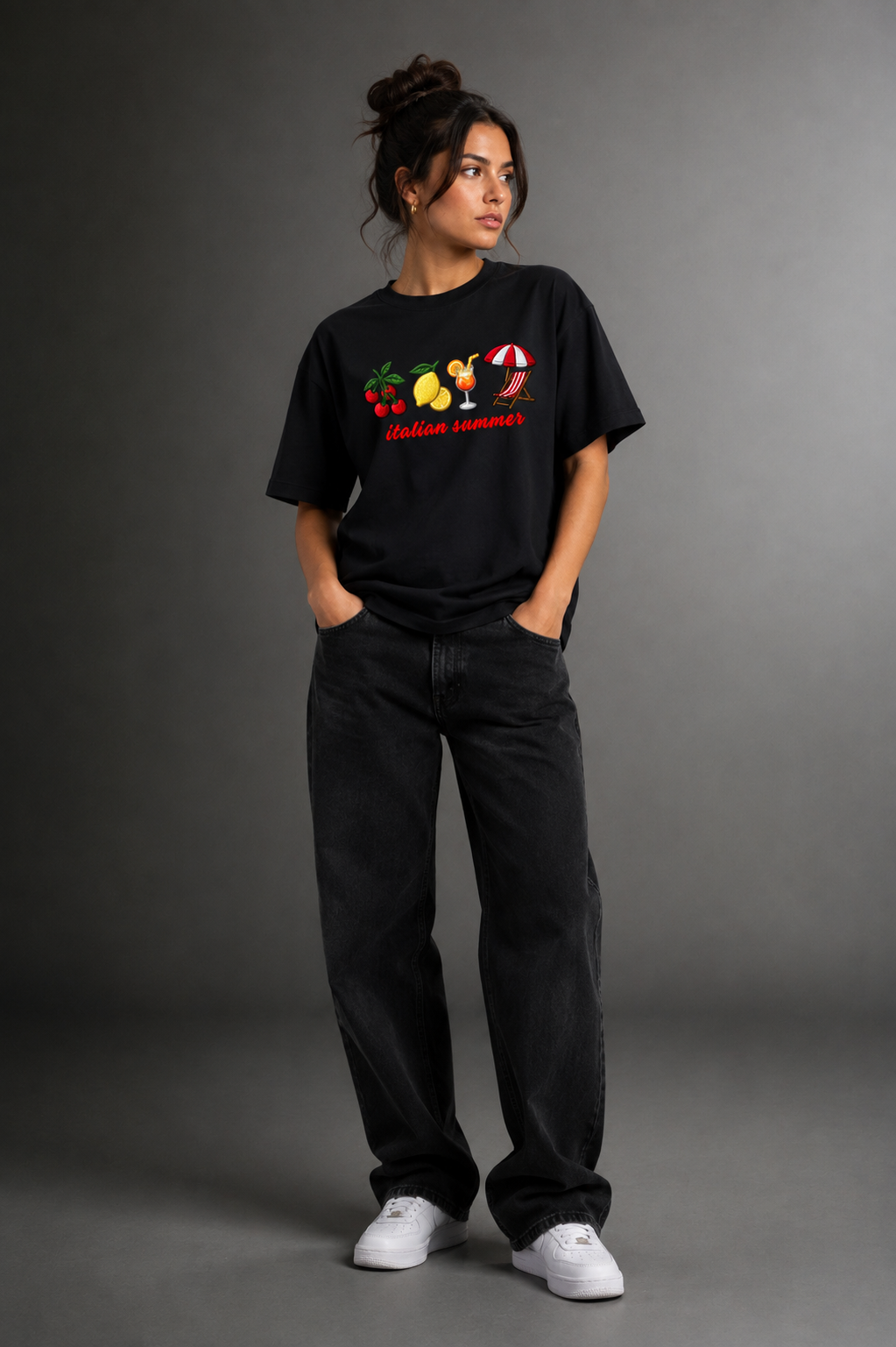 Women Drop Shoulder Front Printed T-Shirt | OUTPUFF