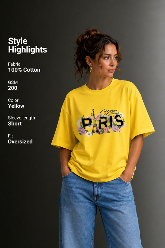 Women Drop Shoulder Front Printed T-Shirt | OUTPUFF