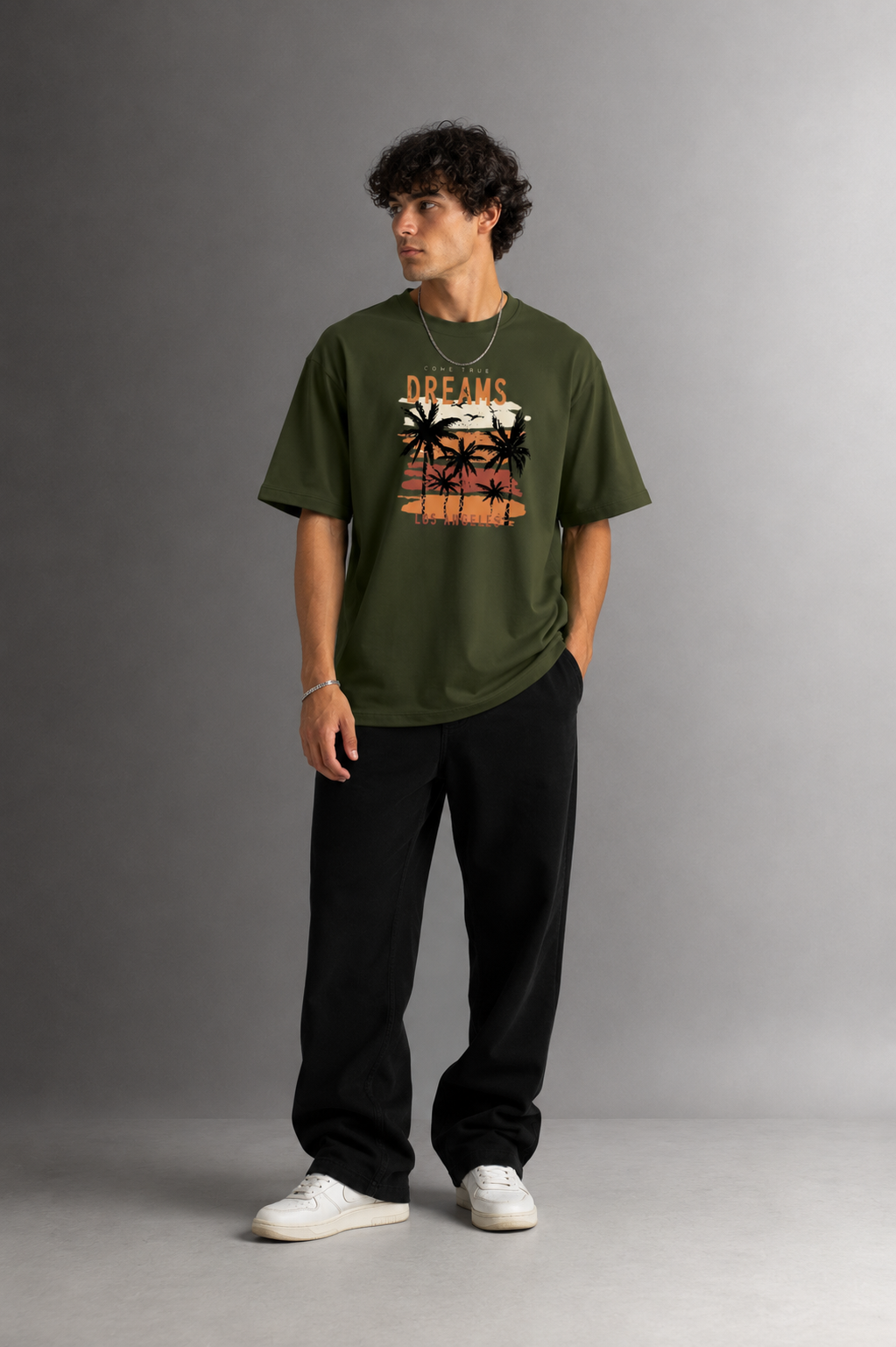 Men's Drop Shoulder Front Printed T-Shirt | Graphic Tee | OUTPUFF