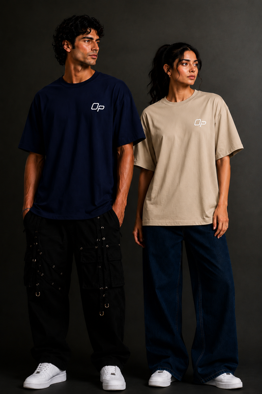 Couple Plain Drop Shoulder T-Shirt | OUTPUFF
