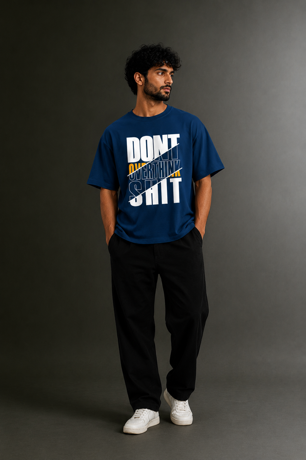 Men's Drop Shoulder Front Printed T-Shirt | Graphic Tee | OUTPUFF
