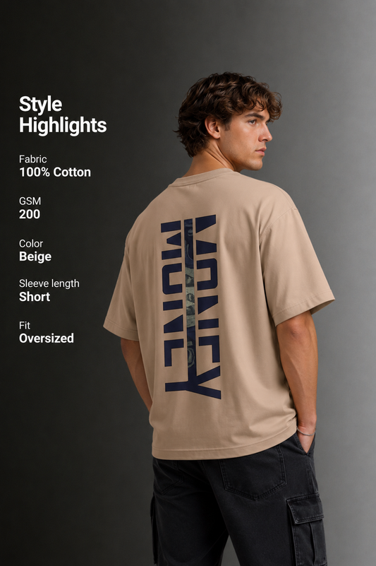 Men's Drop Shoulder Front Printed T-Shirt | Graphic Tee | OUTPUFF