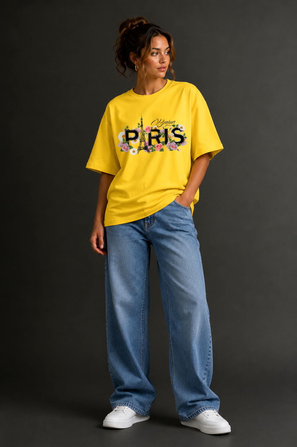Women Drop Shoulder Front Printed T-Shirt | OUTPUFF