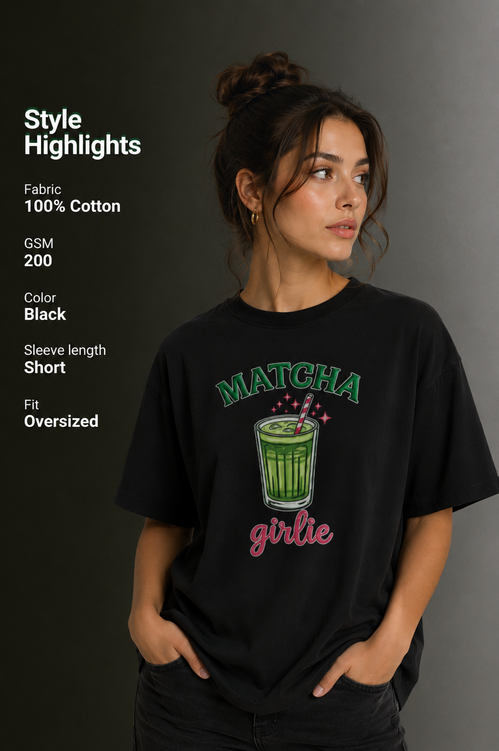 Women Drop Shoulder Front Printed T-Shirt | OUTPUFF