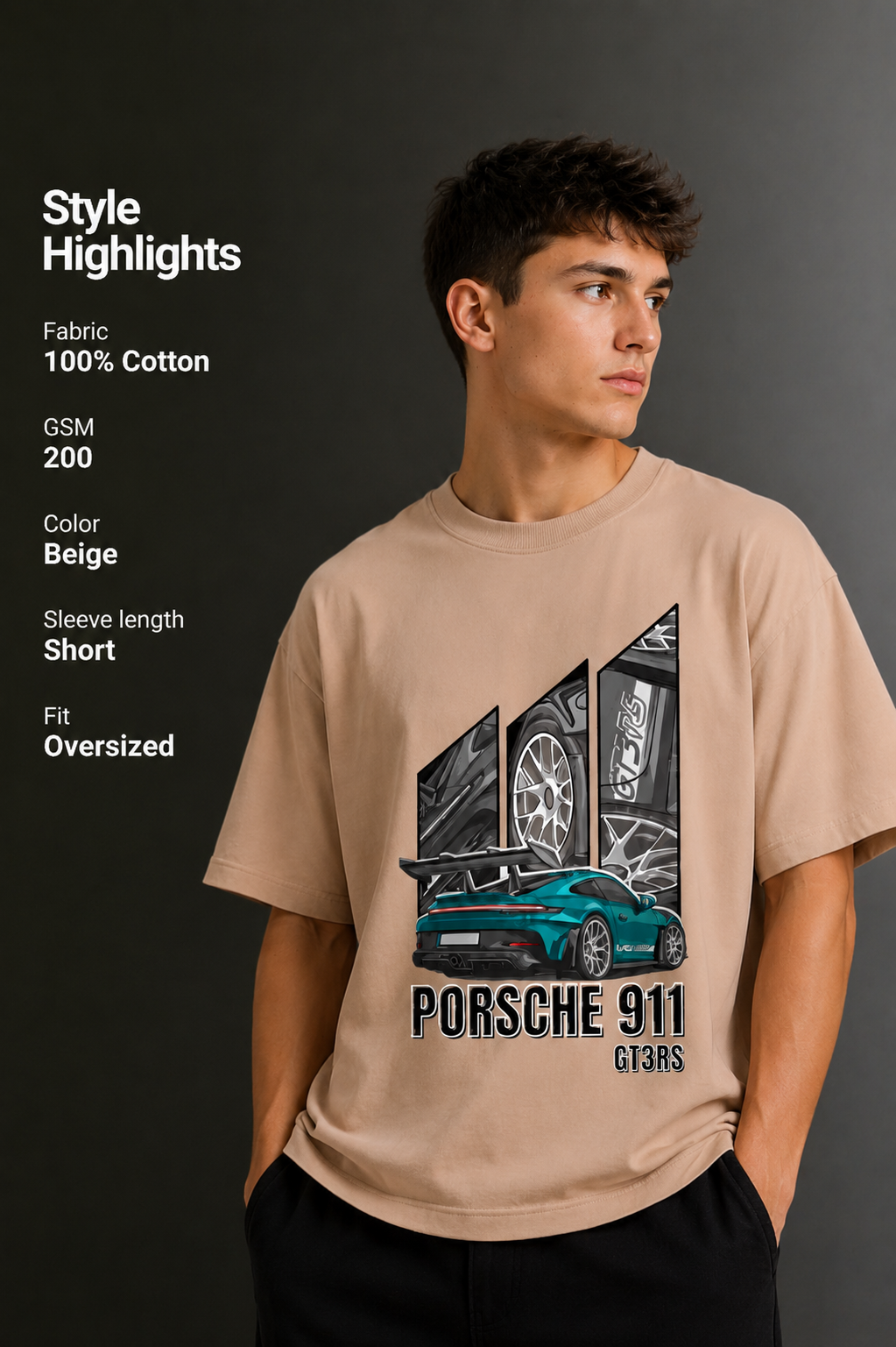 Men's Drop Shoulder Front Printed T-Shirt | Graphic Tee | OUTPUFF
