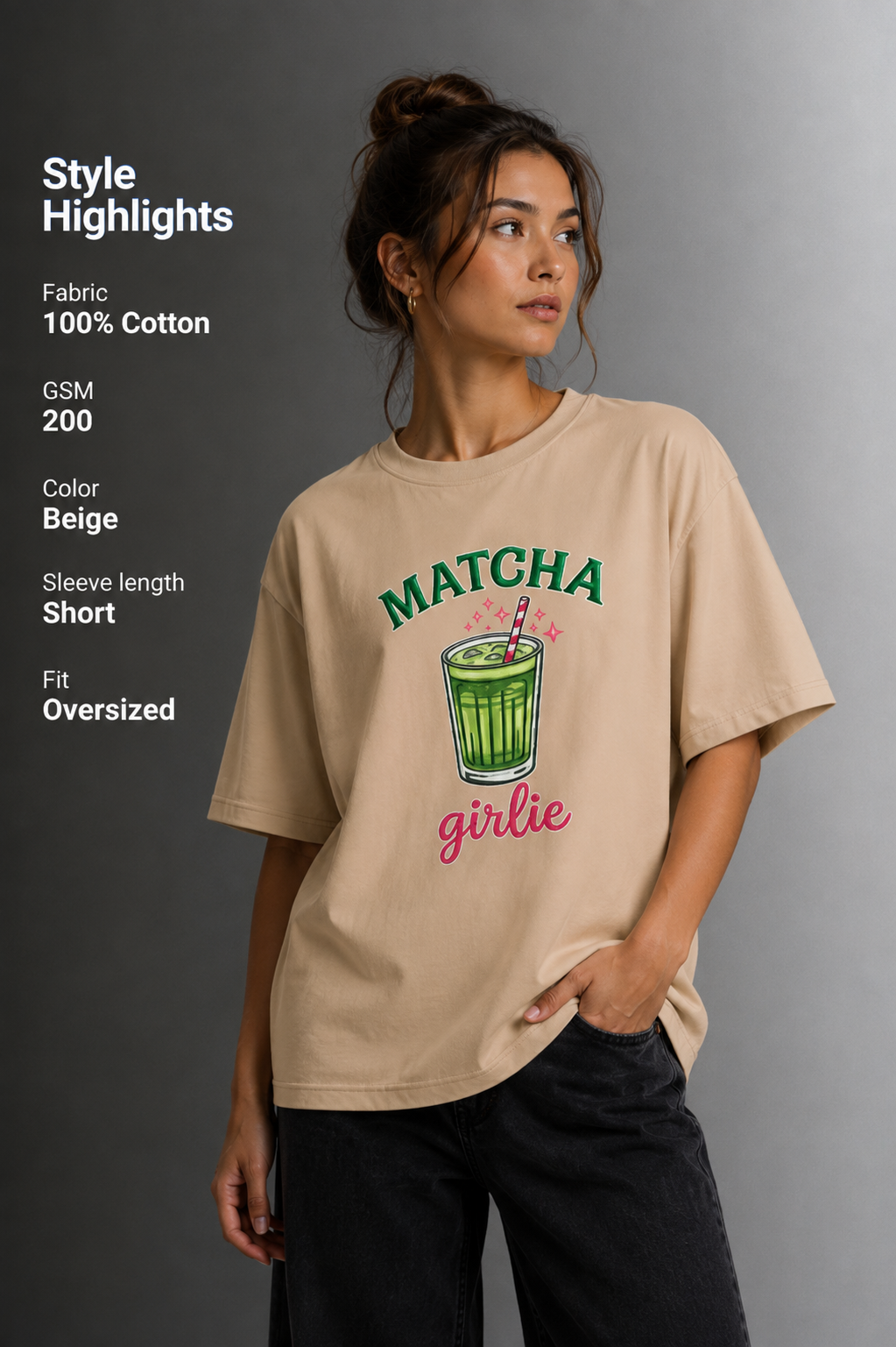 Women Drop Shoulder Front Printed T-Shirt | OUTPUFF