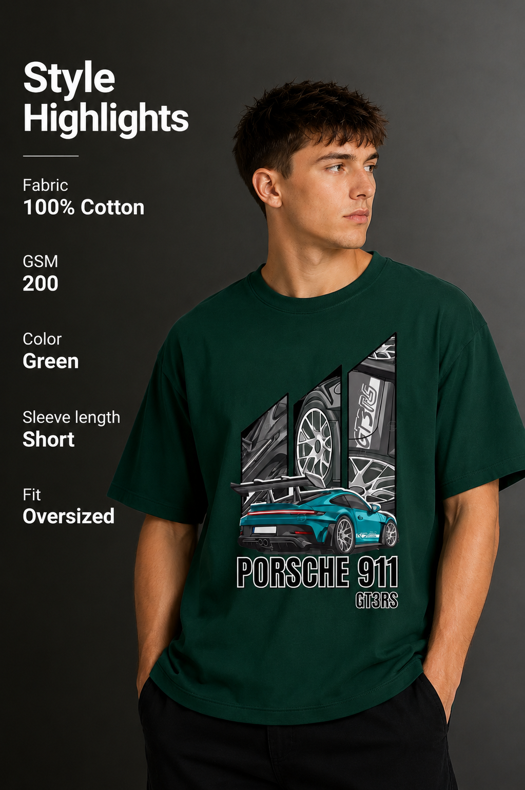 Men's Drop Shoulder Front Printed T-Shirt | Graphic Tee | OUTPUFF