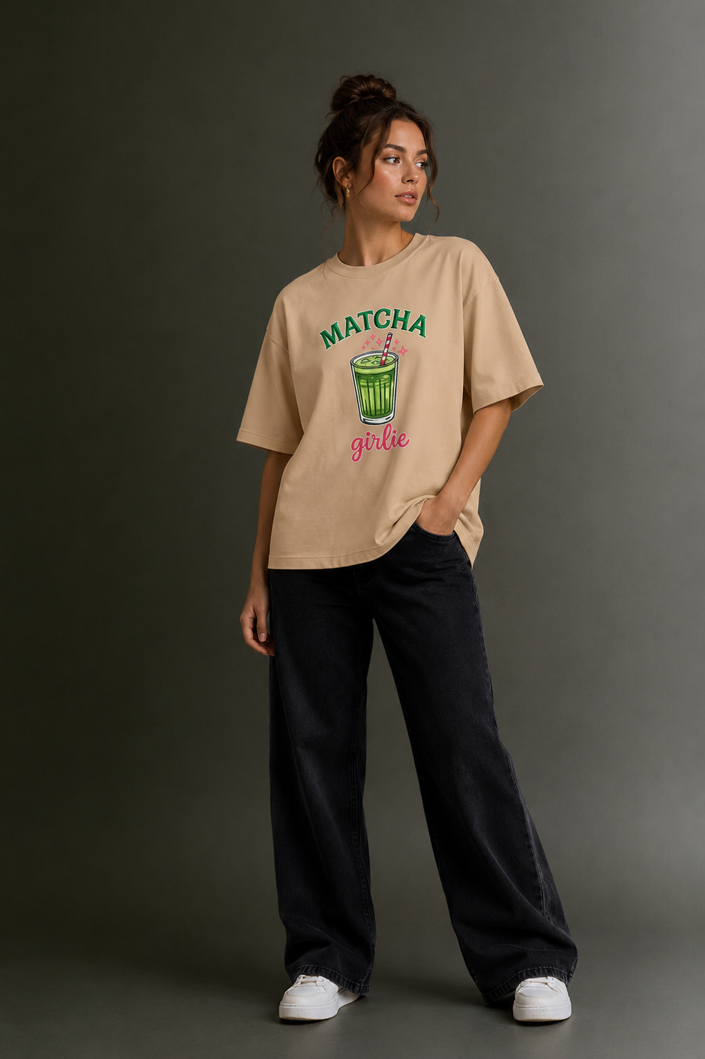 Women Drop Shoulder Front Printed T-Shirt | OUTPUFF