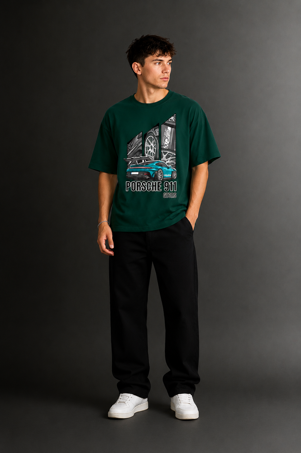 Men's Drop Shoulder Front Printed T-Shirt | Graphic Tee | OUTPUFF