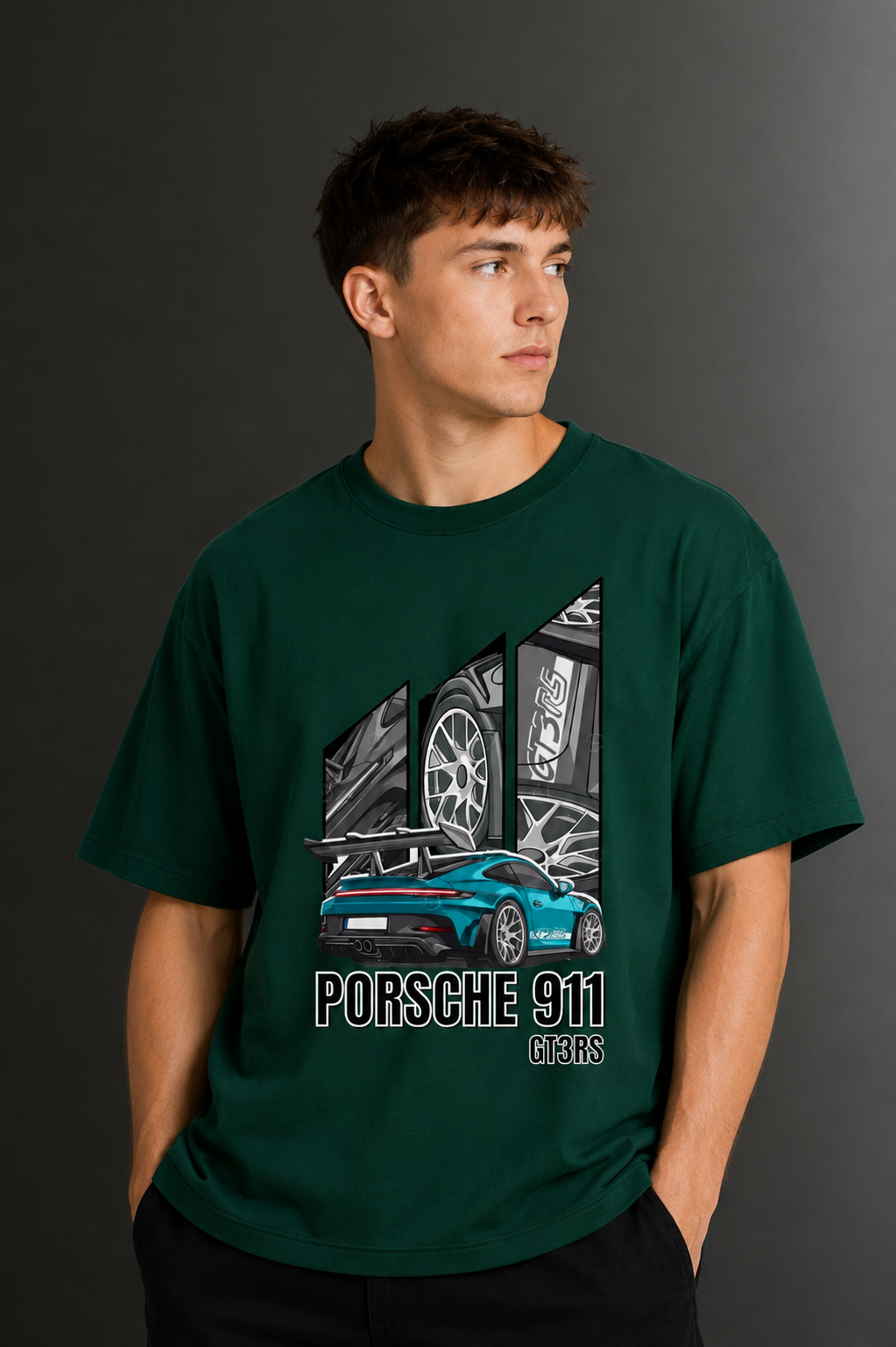 Men's Drop Shoulder Front Printed T-Shirt | Graphic Tee | OUTPUFF