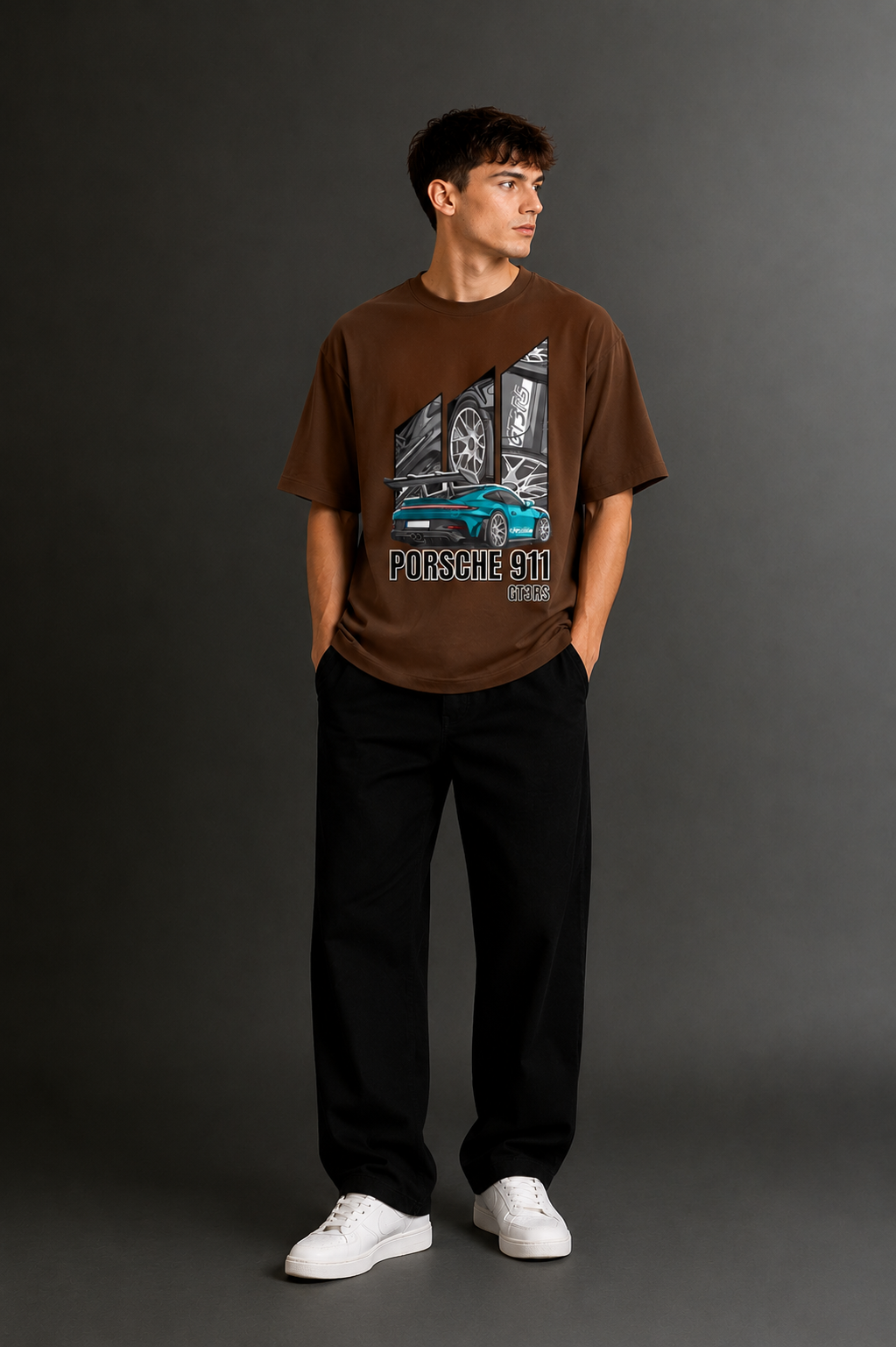 Men's Drop Shoulder Front Printed T-Shirt | Graphic Tee | OUTPUFF