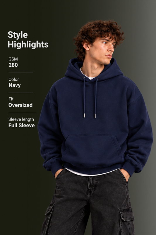 OUTPUFF Unisex Regular Fit Pullover Hoodie with Kangaroo Pocket