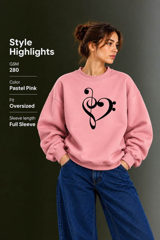 OUTPUFF Printed Oversized Drop Shoulder Crew Neck Sweatshirt