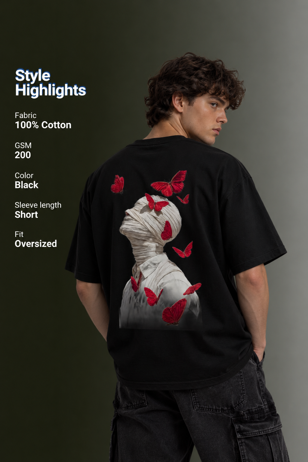 Men's Drop Shoulder Back Printed T-Shirt | Graphic Tee | OUTPUFF
