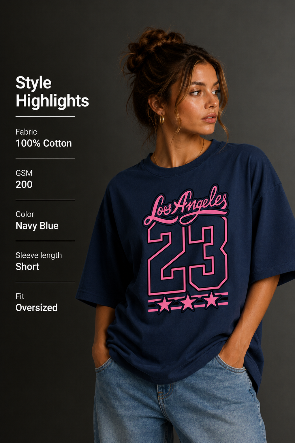 Women Drop Shoulder Front Printed T-Shirt | OUTPUFF