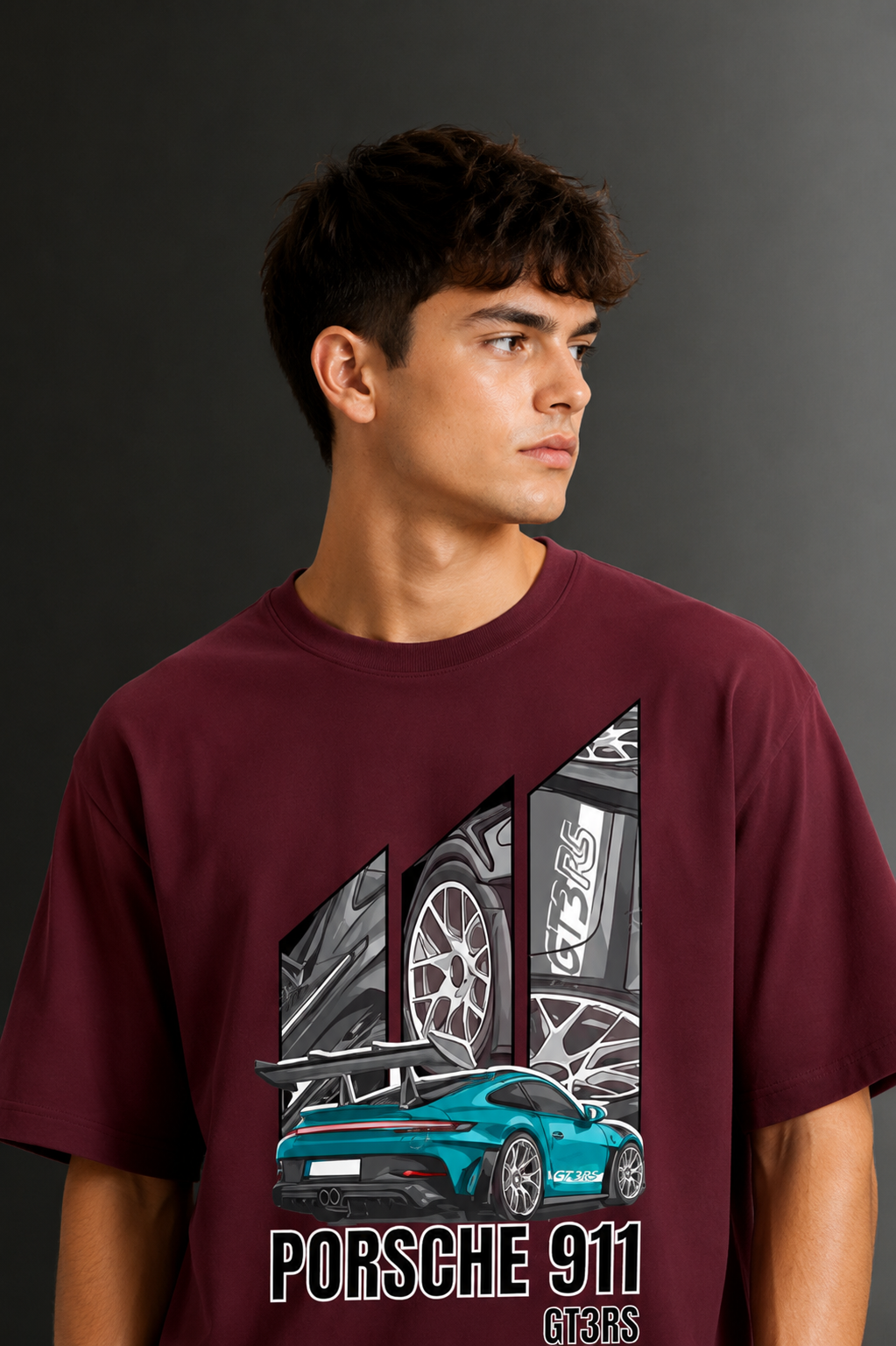 Men's Drop Shoulder Front Printed T-Shirt | Graphic Tee | OUTPUFF