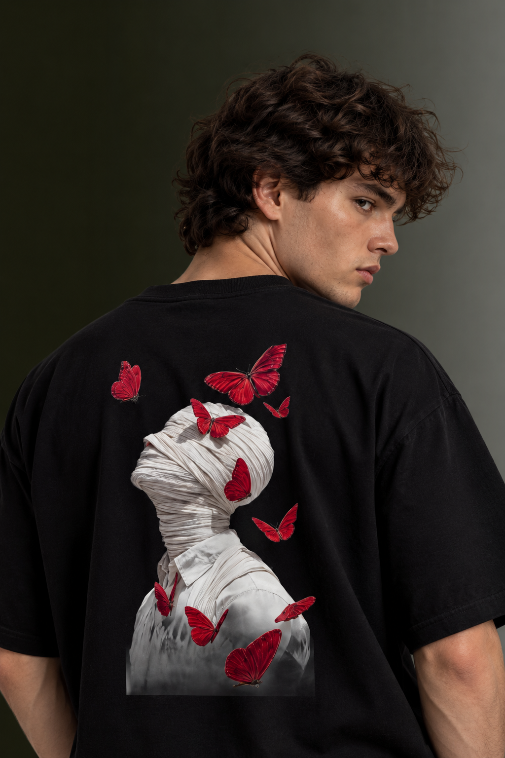 Men's Drop Shoulder Back Printed T-Shirt | Graphic Tee | OUTPUFF