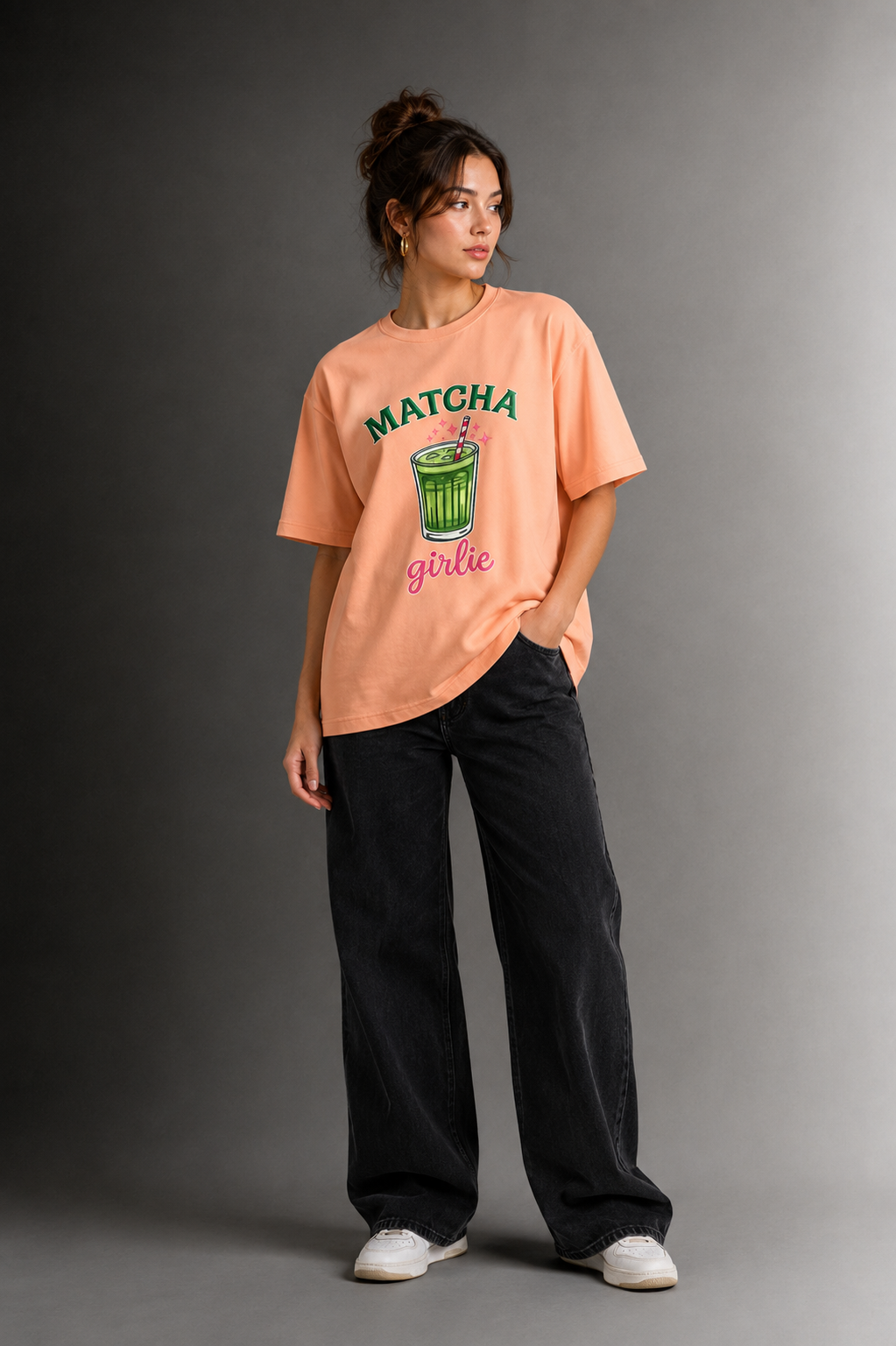 Women Drop Shoulder Front Printed T-Shirt | OUTPUFF