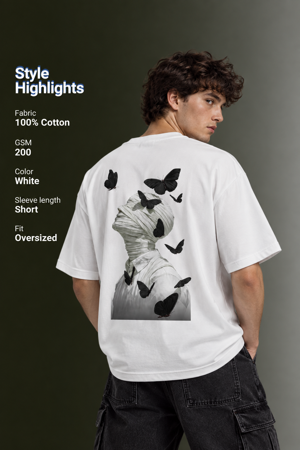 Men's Drop Shoulder Back Printed T-Shirt | Graphic Tee | OUTPUFF