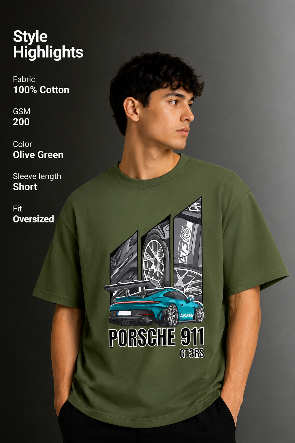 Men's Drop Shoulder Front Printed T-Shirt | Graphic Tee | OUTPUFF