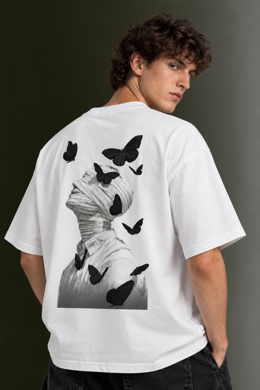 Men's Drop Shoulder Back Printed T-Shirt | Graphic Tee | OUTPUFF